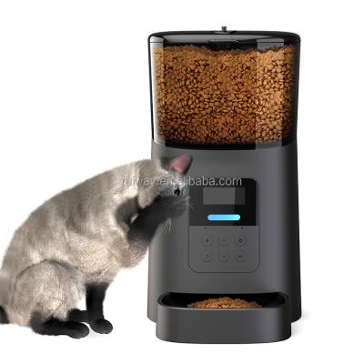 China 6 Automatic Buttons With 2inch LCD Screen Luxury Smart Automatic Pet Food Dispenser Dog Cat Feeder for sale