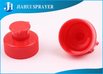 China Red Cosmetic Bottle Caps Natural Color Flip Top Dispensing Caps Standard Private Label for sale