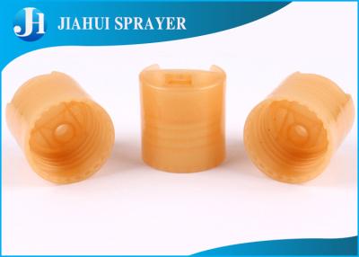 China Customized Yellow Flip Top Plastic Caps / 24 410 Flip Top Cap For Cosmetic Products for sale