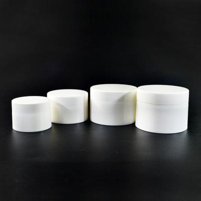 China White Stackable Plastic Cosmetic Containers 4 Oz Cosmetic Jars For Setting Face Cream for sale