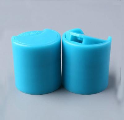 China 24 410 Dispensing Cap With Flat Cover , Blue Plastic Flip Caps Cartons Packaging for sale