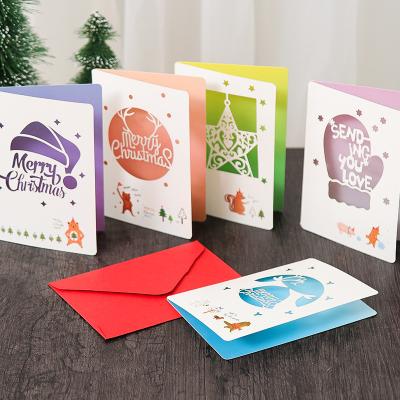 China 1 set of 4 sheets 2021 products Merry Christmas and Christmas day birthday gift certificate for sale