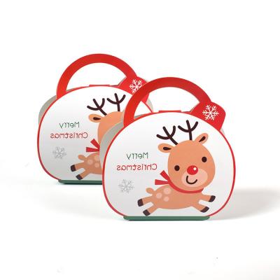 China New Wholesale Recyclable Christmas Wrapping Paper Box Santa Claus Elk Candy Cookie Packaging For Kids Gift for sale