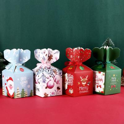 China Christmas Recyclable Paper Gift Box Bags Navidad Christmas Decorations Candy Paper Box For Home Natal for sale