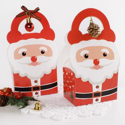 China Factory Direct Sales Recyclable Party Christmas Paper Bags Small Red Santa Boxes For Cookie Candy Gifts for sale