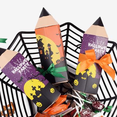 China 2021 Recyclable Newest Creative Pencil Shape Halloween Gift Box For Kids for sale