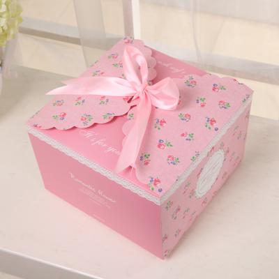 China 2021 Newest Design Foldable Paper Flower Cake Recyclable Packaging Paper Boxes for sale