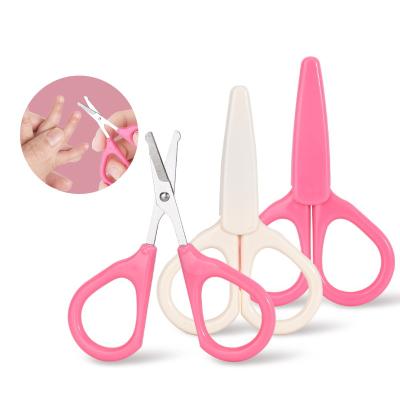 China Wholesale Right-Handed Nail Scissors Newborn Baby Toenail Scissors Toddler Newborn Infant Baby Nail Care Tool Safety Pink Scissors for sale