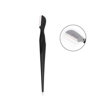 China Hot Selling Stainless Steel +plastic round black eyebrow razor amazon eyebrow trimmer razor with plastic cover for sale