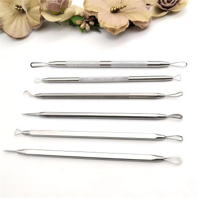 China Stainless Steel Blackhead Remover Pimple Snap Tool Comedone Acne Blackhead Extractor Tool For Nose Blemish Whitehead Extraction for sale