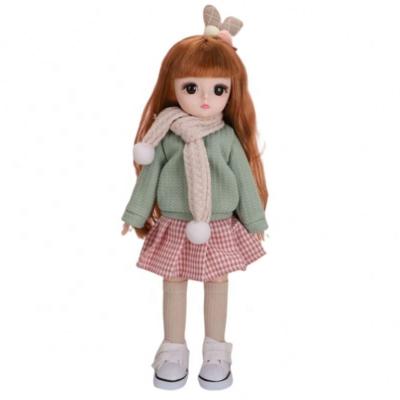 China Cartoon Toy British Girl 12-Inch Doll Green Sweater Plus Checkered Red Pants Add Canvas Sneakers for sale