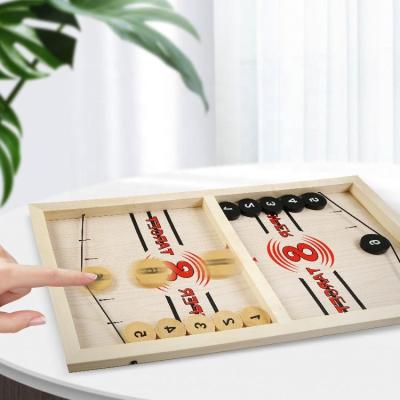 China Wooden 2 In 1 Multi Function Wooden Toys Vanish Quick Sling Hockey Puck Game Board for sale