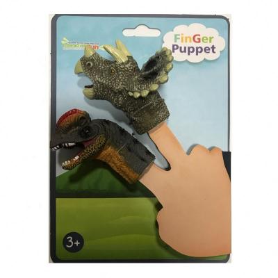 China Cheap Interesting Figure Model Mini Hand Puppets Figure Model Toy Cute Rubber Dinosaur Puppet for sale