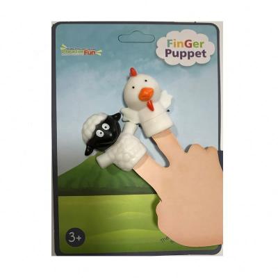 China Wholesale Cheap Animal Model Puppet Figure Educational Bath Mini Farm Family Animals Finger Toys Hand for Children for sale