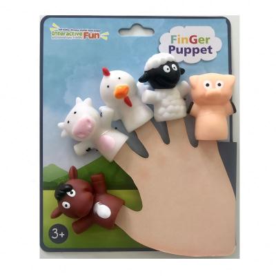 China Wholesale Cheap Mini Farm Family Animals Finger Animal Model Puppet Figure Toys Educational Hand Puppets for sale