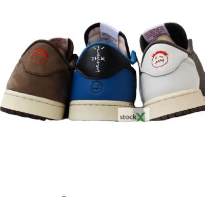 China Size Increasing Good Quality Designer Logo Shoes Fragment OG A.J 1 Retro Travis Scott Reverse Mocha Basketball Sneakers Genuine Leather for sale