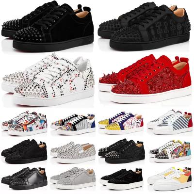 China Fashion Trend Designer Mens Dress Casual Shoes Sneakers Low Tops Camouflage White Black Gray Green Glitter Pink Suede Leather Mens Womens Spikes TR for sale