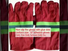 Non-slip fire gloves with glue dots  Uniform size   97 adhesive gloves   Drill, Fire Drill, School Drill, Etc.