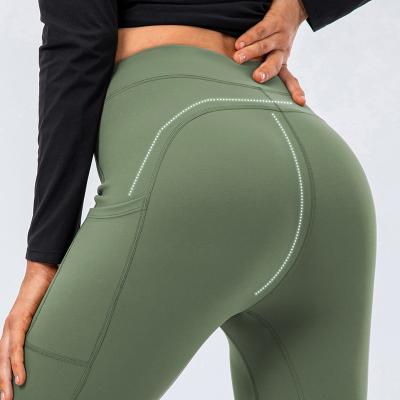 China New antibacterial professional jogging pants workout seamless leffings/women high waisted soft 7/8 length yoga pants for sale