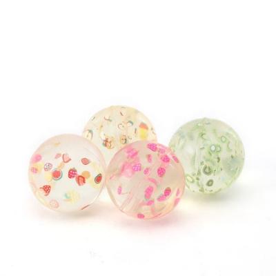 China Soft Bouncy Toy 4PCS 45 Mm Crystal Balls Fruit Mini Rubber Ball Toys For Kids Bolas for sale