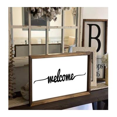 China Europe Wooden Welcome Sign Outdoor Rustic Front Door Decor Seasonal Interchangeable Welcome Sign for sale