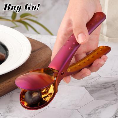 China Stainless Steel Chestnut Opener Professional Nut Cookies Cutter Clip Hand Held Kitchen Cookies for sale