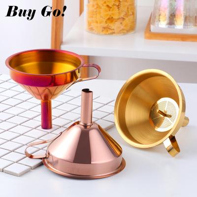 China Eco Friendly Kitchen Eco Friendly Handheld Food Stainless Steel Powder Oil Direct Funnel With Skim Milk for sale