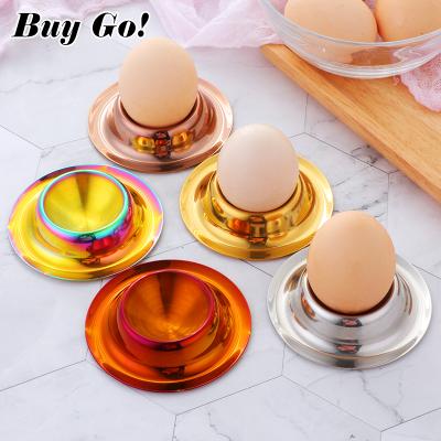 China Viable Viable Restaurant Egg Tools Color Plated Stainless Steel Egg Cup Egg Holder For Dinner for sale