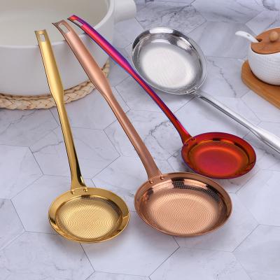 China Viable Stainless Steel Oil Spoon Separater Pot Oil Filter Pot Ladle Spoon Sauce Gravy Viable Food Grease Hot Skimmer Separator Viable for sale