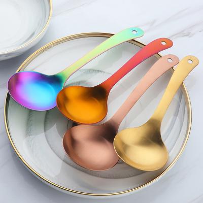 China Food Grade Flatware Metal Soup Spoon Stainless Steel Viable Silver Round Soup Spoon For Dinner for sale