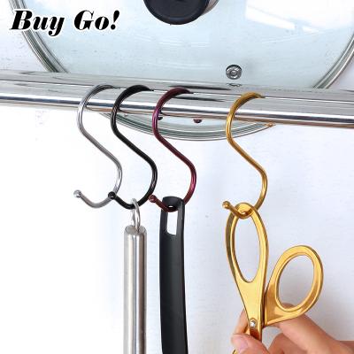 China S Shaped Hook Gold Silver Metal Wire Hanger Eco Friendly Stainless Steel Eco Friendly for sale