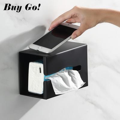 China Eco Friendly Multi Function Bathroom Home Use Wall Mounted Colorful Stainless Steel Tissue Paper Box for sale