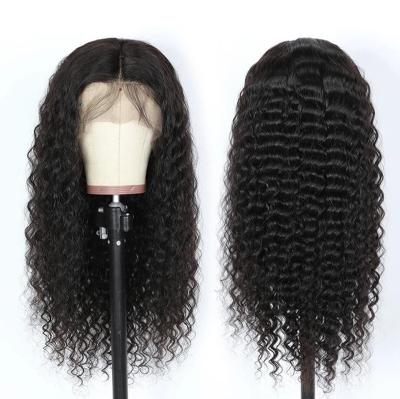 China No rejection & no tangle 10A grade wholesale brazilian deep wave lace frontal wigs for black women pre plucked with baby hair for sale