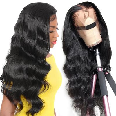 China No Shedding& Free Hair Front Glueless Wigs In Stock Tangle Wholesale Price Virgin Hair Human Hair Wigs 13*4 Front Wig Body Wave Brazilian for sale