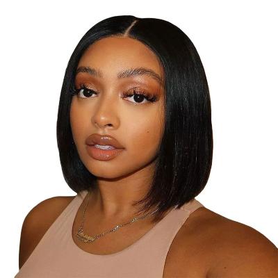 China Pre Plucked Brazilian Virgin Straight Remy Hair Bob Wigs 150% Density Bob Glueless Straight Short 4x4 Lace Closure For Black Women for sale