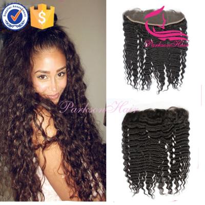 China Malaysian Virgin Curly Frontal Free Middle Deep Wave Hair Pieces Hair Pieces 13X4 Lace Frontal Lace Closure /3 for sale