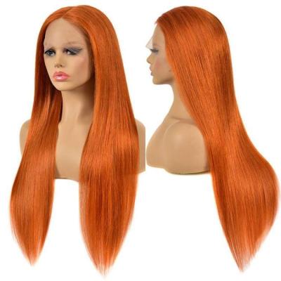 China Wholesale Orange Ginger Orange Body Wave Wig Hair Lace Front Wig 150% Density Extension #350 for sale