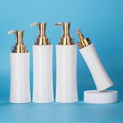 China High Quality Luxury Shampoo Bottle 200ml 150ml 200ml 350ml 500ml Cosmetic Plastic Shampoo Bottle Shampoo Bottle With Gold Top for sale