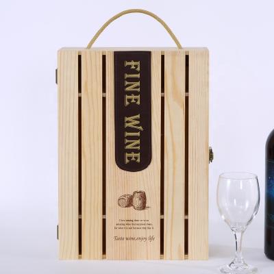 China Nice Recyclable Gift Box Gift For 2 Bottle E Groove Box Shipping Wine Packaging Boxes for sale