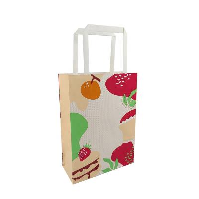 China Patterned Materials Boutique Shopping Bag Kraft Recycled Paper Bag With Handle for sale