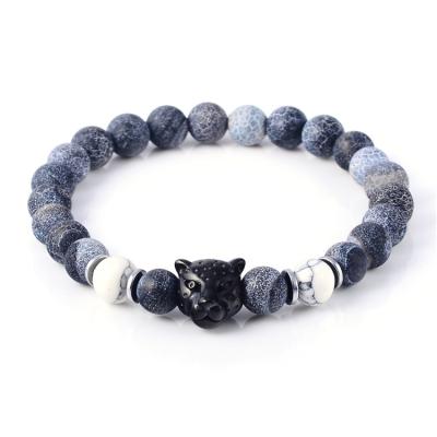 China Casual / Sporty Lion Leopard Head Making Natural Stretch Stone Bracelet for sale