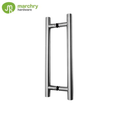 China Modern Customized Polish Stainless Steel Stain Double Sides Door Pull Handle For Glass Door for sale