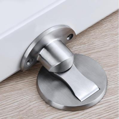 China Modern Satin Stainless Steel Magnetic Door Stops Floor Magnetic Door Stops for sale