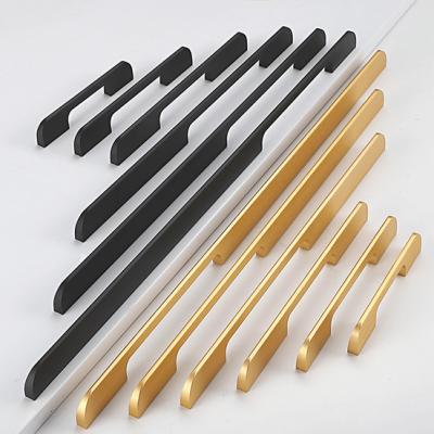 China Modern Design Modern Aluminum Black Supplier Factory Furniture Gold Handle For Cabinet Drawer for sale