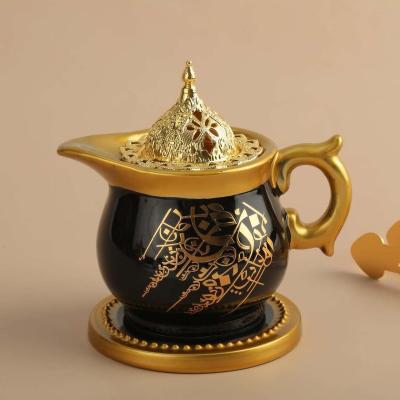 China 2020 New Arabia Hot Sale Design Resin Censer Cup Shape Creative Arabic Censer With Handle for sale