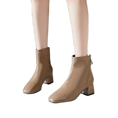 China High Quality Ankle Two Colors Woman Boot Solid Color Boots Fashionable Promotional Products Boots From China for sale