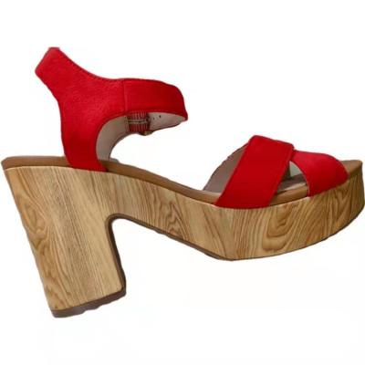 China Breathable Made in China Popular Women's Red Women's Sandals Women's Wedge Heel Sandals for sale