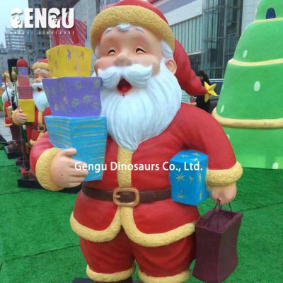 China exterior & Indoor Venue Fiberglass Sculpt Outdoor Christmas Santa Claus for sale