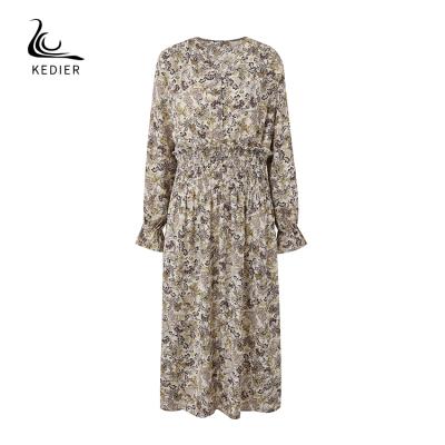 중국 Cheap Casual Women Dress Retro Style Long Sleeve Printed Dress Women Ladies Summer 판매용