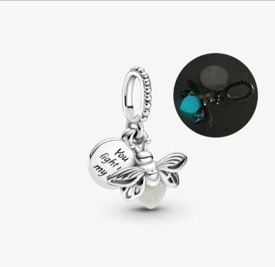 China High Quality Cheap Price Pandoraers Silver Plated Firefly Glow-in-the-Dark TRENDY Dangle Charm for sale